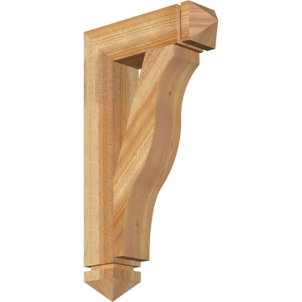 Ekena Millwork Funston Arts & Crafts Rough Sawn Bracket, Western Red Cedar, 4"W x 16"D x 28"H BKT04X16X28FST03RWR - main